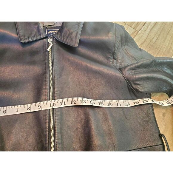 Vintage Leather Jacket Euro Reaction XL Black Men's - Picture 6 of 8